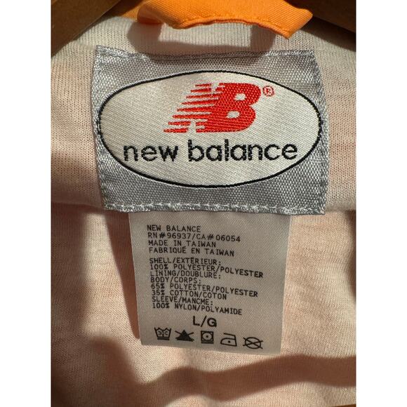 Vintage 90s New Balance Gray And Orange Full Zip Windbreaker Large - Picture 3 of 5